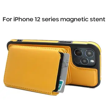 2 I 1 Magnetiske Magsafing Tilfælde PU Læder Tegnebog Card Taske Til Iphone 12 Pro Max Mini Antidrop Sager, der Understøtter Trådløs Opladning