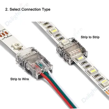 10stk 2pin 3pin 4pin 5pin LED Strip Connector Til RGB RGBW RGBWW 2812 3528 5050 LED Strip Wire Tilslutning Terminal Stik