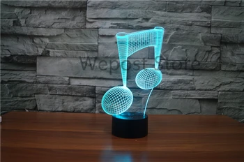 LED-Moderne Musikalske Bemærk Nat Lys 3D-Lampe musikalske Illusion Luminaria sengelampe 7colors skiftende Musik Humør Lampe Belysning