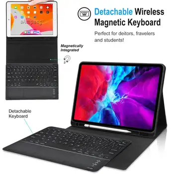 Touchpad Keyboard Case Til iPad Pro 11 2018 2020 1st 2nd Generation Blyant Indehaveren Læder Blød Silikone Cover Frigøre Bluetooth