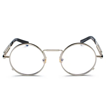 Peekaboo vintage steampunk briller runde mænd guld mode retro runde cirkel metal frame briller ramme for kvinder unisex