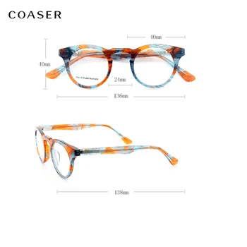 COASER 2020 Vintage Kvinder briller Briller Ramme Mænd, der Passer Recept Optiske Briller Linse Acetat Sungalsses Briller