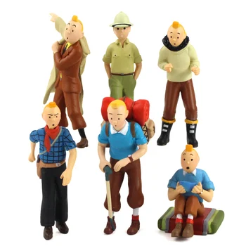 6stk/set The Adventures of Tintin Klassiske Tegneserie Figurer Tin Tin PVC-Action Figur Collectible Model Legetøj Dukker