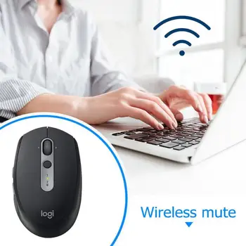 Logitech M590 Mute Wireless Bluetooth Mus Optisk Lydløs Mus, Dual-Mode Nano-Modtager Hjem Kontor Mus til PC Newst