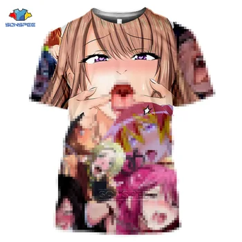 SONSPEE Japan Hentai Animationsfilm Ahegao T-Shirt 3D-Print Sommeren Casual Top Korte Ærmer Fashion T-shirt Hip Hop Streetwear Kvinder Mænd