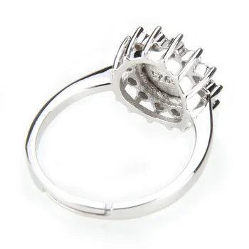 CLUCI 3stk Sølv 925 Justerbar Zircon Guld Ring Indstillinger for Kvinder Pearl 925 Sterling Sølv Justerbar Ring SR2018SB