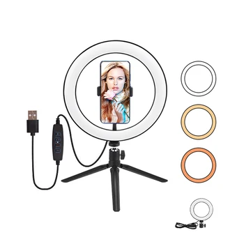 6/10 Tommer Ring Lys Dæmpbar LED Selfie Ring Lys Mini Stativ til Live Studio Makeup, Fotografering Udfylde Ring Lys telefonholder