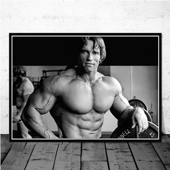 Plakat Print Olie Maleri Arnold Schwarzenegger Bodybuilding, Fitness, Træning, Væg Kunst, Billeder, Home Decor картины на стену