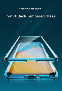 Dobbelt-sidet glas Magnetiske Adsorption Til Samsung Galaxy A11 A21 A41 A51 A71 A81 A91 coverenheden Tilfælde Magnet hærdet glas