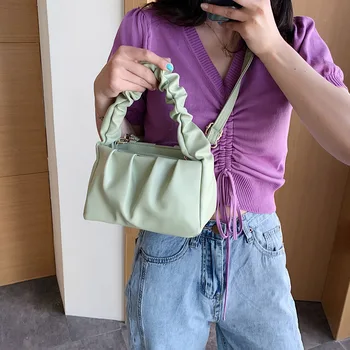 Kvinder, der kun indeholder Farve Skulder Messenger Tasker Fashion Damer Læder Pung Taske til Udendørs Shopping Rejser Pynt