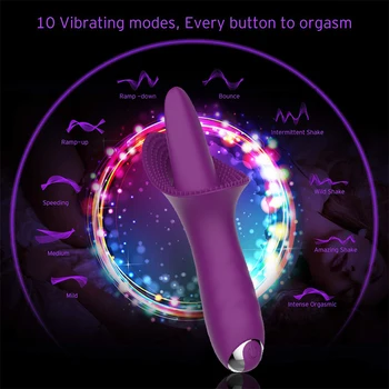 10 Speed Vibrationer Tunge Vibratorer Fisse Klitoris Stimulator Brystvorten Vagina, Klitoris Massage Kvindelige Onani sexlegetøj til Kvinder