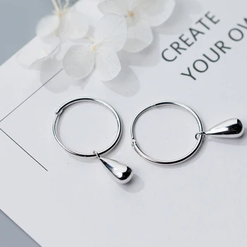 Colusiwei Ægte 925 Sterling Sølv Minimalisme Vand Drop Heart Øreringe til Kvinder, Mode, Fine Smykker Brincos 2020 Ny