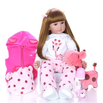 KEIUMI 60 cm Nyfødte Pige Realistisk Reborn Baby Doll Klud Organ 24 Tommer Mode Genfødt Boneca Legetøj Til Småbørn Fødselsdag Gaver