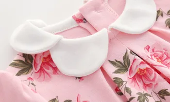 Prinsesse Nyfødte Baby Pige Tøj Floral Print Lange Ærmer Buksedragter & Hatte Tøj Sæt Piger Onsies Kroppen passer