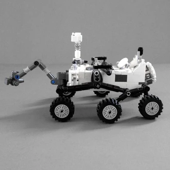 Universet Planet Probe rumstation Raket Lunar Landing Vehicle Transport med Båd byggesten Legetøj til Børn Gif