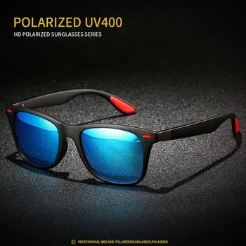 Mænd Polariseret Lys Square Solbriller Kvinder Ris Søm TAC Sol Briller Mode UV400 Photochromism Kørsel Briller