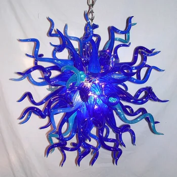 Kobolt Blå Kunst Hånd Blæst Glas Lysekrone af Murano-Glas Lysekrone med LED-Pærer