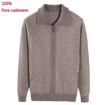 Nye ankomst mænd fashion Vinter Fortykkelse Ren Cashmere Sweater Mandlige Cardigan Mænd Frakke Casual høj kvalitet plus size XS-5XL