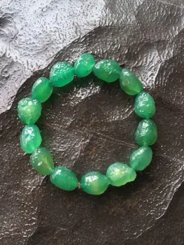 Alxa Gobi sten engros naturlige agat grøn agat armbånd smykker grøn jade grøn sten, mineraler og naturlige sten