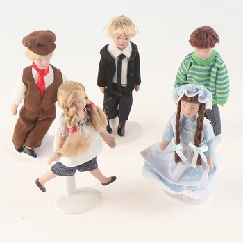 1:12 Dukkehus Miniature Porcelæn Dukker Model Lille Smukke Piger Drenge