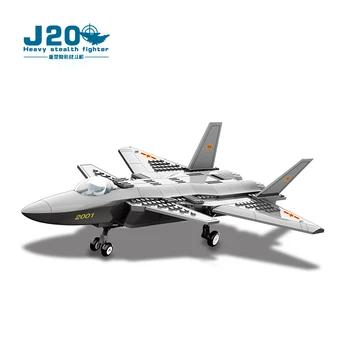 J20 Tunge Stealth Fighter Byggesten Model Wange Moderne Militære Våben, Fly Model Air Force Jet Legetøj Samling