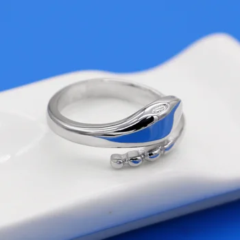 Nyt Design Slange Ring Kvinder Massivt Sølv Simpel Justerbar Størrelse Ring Mode 925 Sterling Sølv Smykker Gave