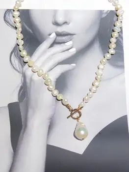 Lily Smykker, Trendy Kvinders ferskvandsperle Choker Halskæde Barok perle koreanske Halskæde Collana Perle 2020 Smykker