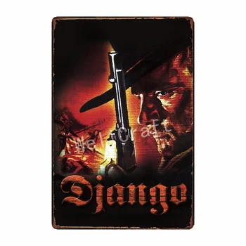 [ WellCraft ] DJANGO Metal tegn Spanien Film, Plakater Biograf, Bar Dekoration Retro Væg Plak Paitning FG-254