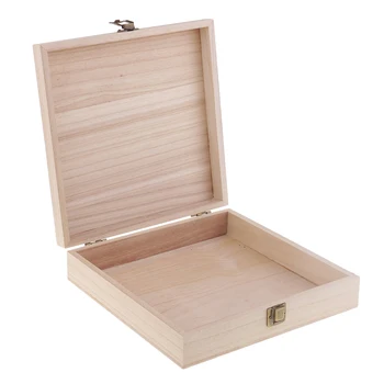 Pladsen Træ-opbevaringsboks Smykker Brystet Umalet DIY Memory Box for Håndværk, Souvenir Gaver til Familie, Venner, Kæreste