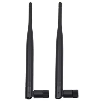 2 x 6dBi 2.4 GHz og 5GHz Dual-Band WiFi RP-SMA Antenne + 2 x 35cm U. fl / Kabel-IPEX