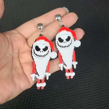 Usædvanlig Ghost Akryl Halloween Øreringe til Kvinder, Teenagere Harajuku Cool Horror Øreringe Lange Hængende Geometriske Smykker Engros