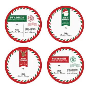 Runde 8 Designs Glædelig Jul Sticker 500pcs Tak Klistermærker Tætning Etiketter Konvolut Kort Gave Pakke Scrapbooking Indretning
