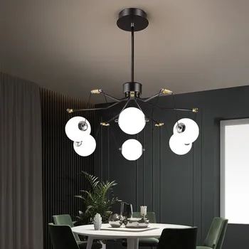 Nyhed Moderne LED Lysekrone Montering Justere 3 Farver Sort Belysning Hængende Inventar Til Spisestue Stue Soveværelse Hjem Deco -