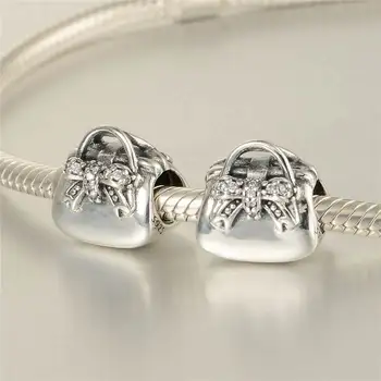 Nye 925 Sterling Sølv Perler Taske Europæiske Charms Kvinder Slange Kæde Diy Smykker Egnet til Brand Charme Armbånd / Vedhæng