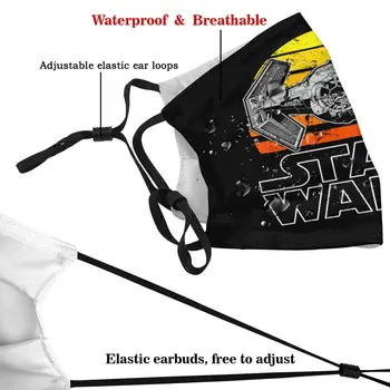 Munden Maske Med PM2.5 Filtre Vintage Star Wars TIE Fighter 3D-Print Anti-Bakteriel Beskyttelse Maske