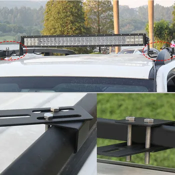 2 stk Metal-Bil tag-rack lys beslag Overliggeren Bagage-rack kofanger bull bar Montering af holder til Led Lys Bar arbejde lys 4x4