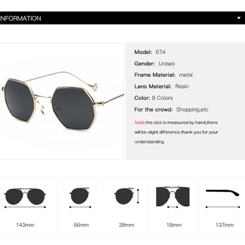Yoovos 2021 Damer Sekskant Sunglasse Metal Kvinder Brand Designer Mode Uindfattede Klare Hav Linser Sol Briller UV400