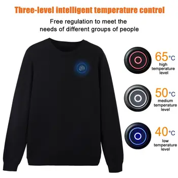 USB-Opladning, Varme Sweater Vinter Elektriske Sweatshirt Varm Carbon Fiber Opvarmet Jakke Til Både Mænd Og Kvinder, Krop Varmere