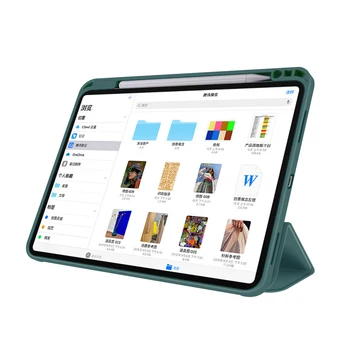 For 12.9 iPad Pro 2020 Til 11 tommer 2018 Smart Slim etui Tilbage Tablet Beskyttende Dække blyantsholder