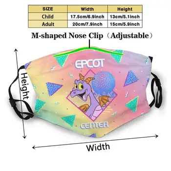 80 s Pastel Figment Tilpassede Design For Voksne Børn Anti Dust Filter Diy Søde Print Vaskbar Maske Epcot Figment Epcot