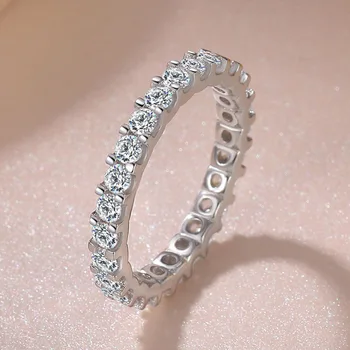 S925 Sølv VS2 Diamant Ring Smykker til Kvinder Bizuteria Vielsesring Anillos De bijoux femme Ædelsten Sølv Smykker Ring anel