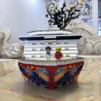 Luksus Cruise Liner Skibet Big Boat 3D-Model 4950pcs DIY Diamant Mini Bygning Små Blokke, Mursten Legetøj for Børn, ingen Box