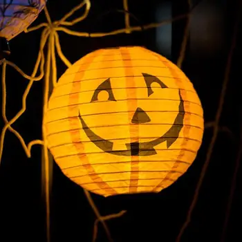 8stk Genanvendelige Holdbar Letvægts Dekorative Kreative Papir Lanterne LED Lanterne Halloween Restaurant Office til Hjemmet