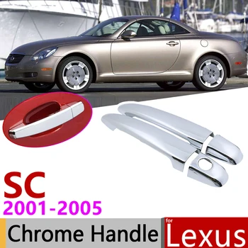 For Lexus SC Z40 430 2001~2005 Chrome Udvendige dørhåndtag Dække Bil Tilbehør Klistermærker Trim Sæt af 2Door 2002 2003 2004