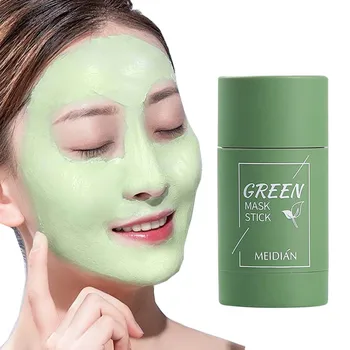 Grøn Te Solid Ansigt, dybderensende Maske Fugtgivende Olie-kontrol Kridtning Maske Rensende Ler Stick Maske Anti-Acne Skin Care