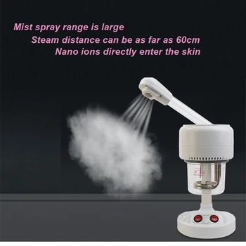 Vamsluna Ionic Nano Varm Tåge Facial Damper Sauna SPA Tåge Fugtgivende Sprøjte for Porer Rense Ansigt Luftfugter