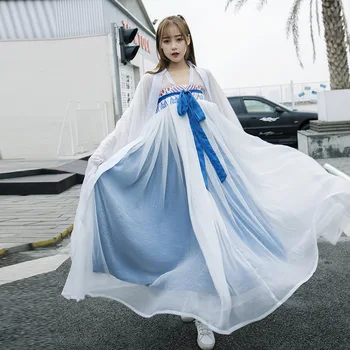 Kinesisk kjole qipao hanfu cheongsam traditionelt kinesisk tøj til kvinder hanfu cosplay satin kjole stjernede fe kjole