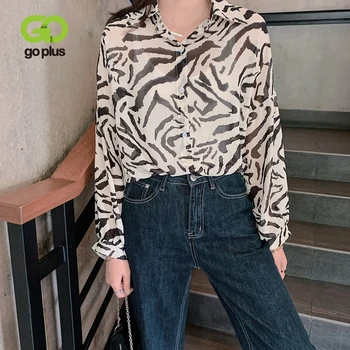 GOPLUS Kvinder Bluser Vintage Skjorte koreansk Stil Trykt Batwing Ærme Toppe Blusas Mujer De Moda 2021 Chemise Femme Blusen Damen