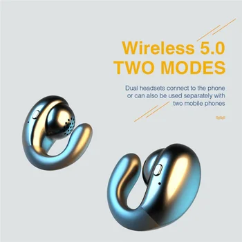 S19 Bone Conduction TWS Bluetooth-5.0 Håndfri sæt Trådløse Hovedtelefoner Sport Earbuds