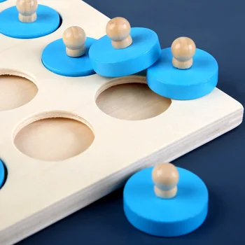 Børn, Træ-Puslespil Toy Hukommelse Matche Spil Skak Blå Hukommelse Skak Børn Tidlig Pædagogisk Familie Fest Bord Spil for Børn
